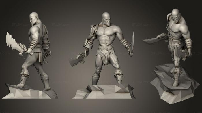 Figurines heroes, monsters and demons (Kratos  God Of War, STKM_0927) 3D models for cnc